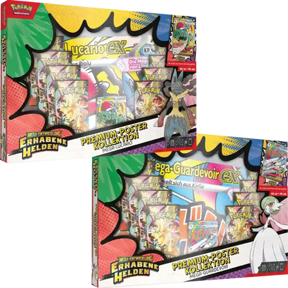 PKM ME02.5 Premium-Poster-Kollektion Mega-Entwicklung - Erhabene Helden: Mega-Lucario-ex / Mega-Gardevoir ex