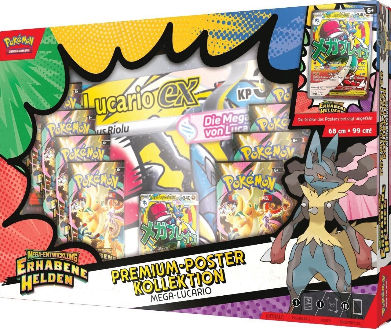 PKM ME02.5 Premium-Poster-Kollektion Mega-Entwicklung - Erhabene Helden: Mega-Lucario-ex / Mega-Gardevoir ex