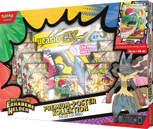 PKM ME02.5 Premium-Poster-Kollektion Mega-Entwicklung - Erhabene Helden: Mega-Lucario-ex / Mega-Gardevoir ex