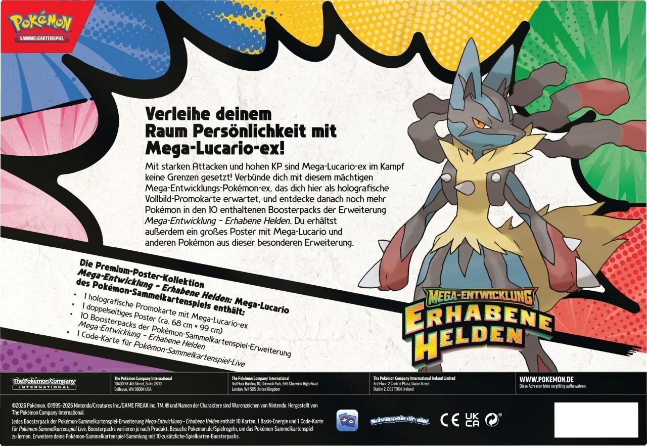 PKM ME02.5 Premium-Poster-Kollektion Mega-Entwicklung - Erhabene Helden: Mega-Lucario-ex / Mega-Gardevoir ex